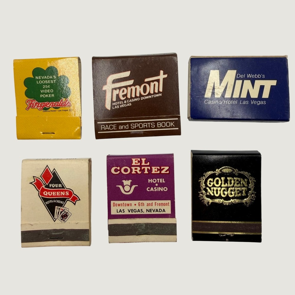 Vintage Las Vegas Casino Unstruck Matchbook Lot Golden Nugget El Cortez 6pc